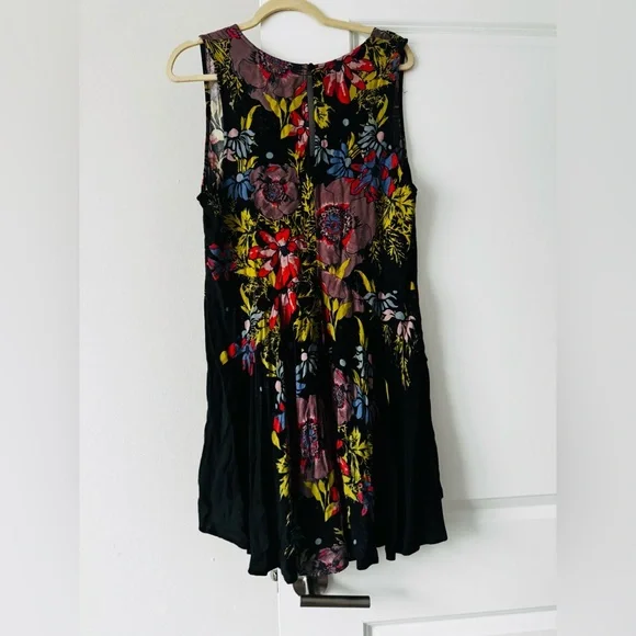 Free People Floral High-Low Skirt - Black and Multicolor - Picture 8 of 10